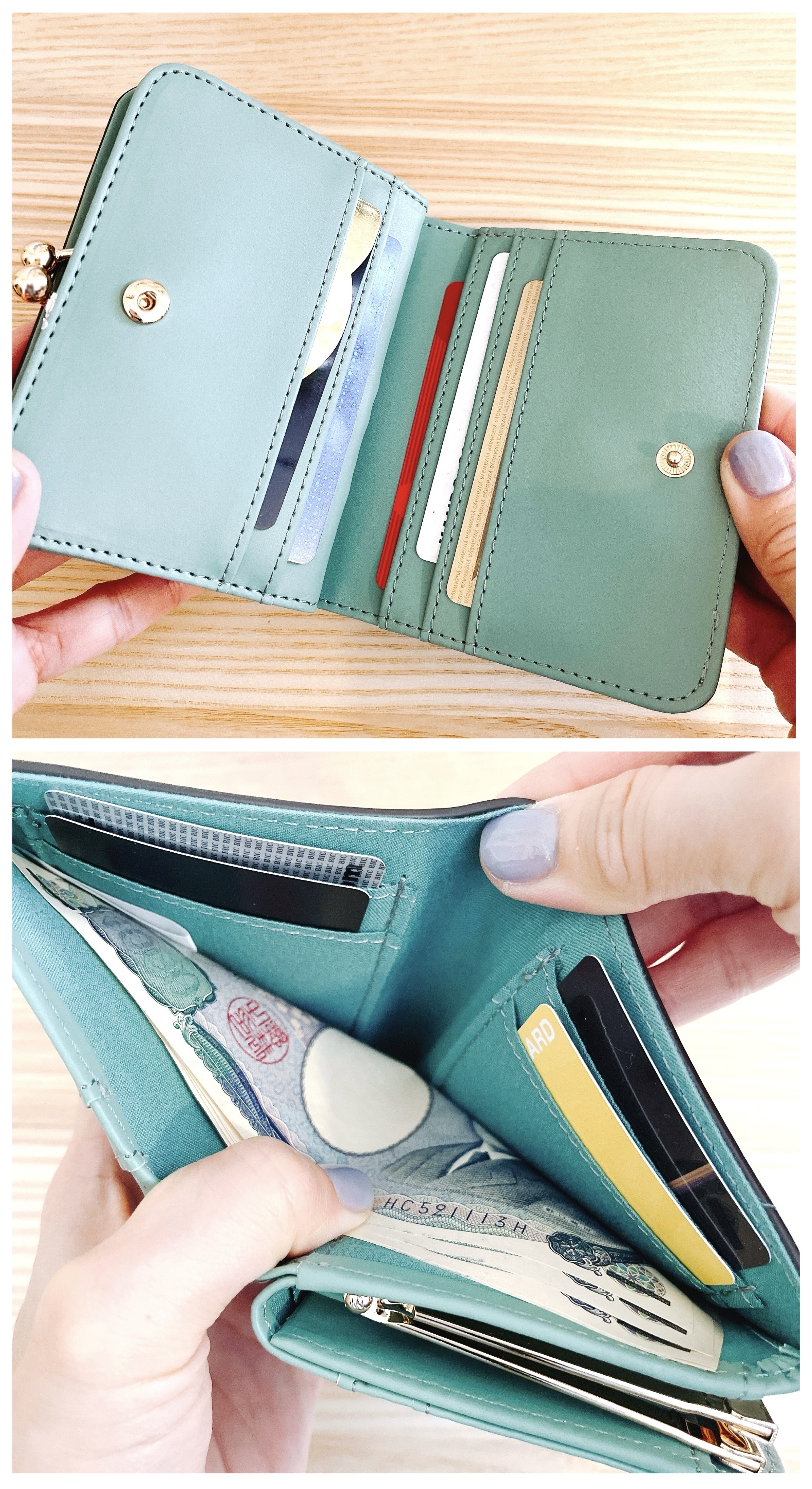 しまむらのおすすめ小物「防汚 二つ折りガマ財布」