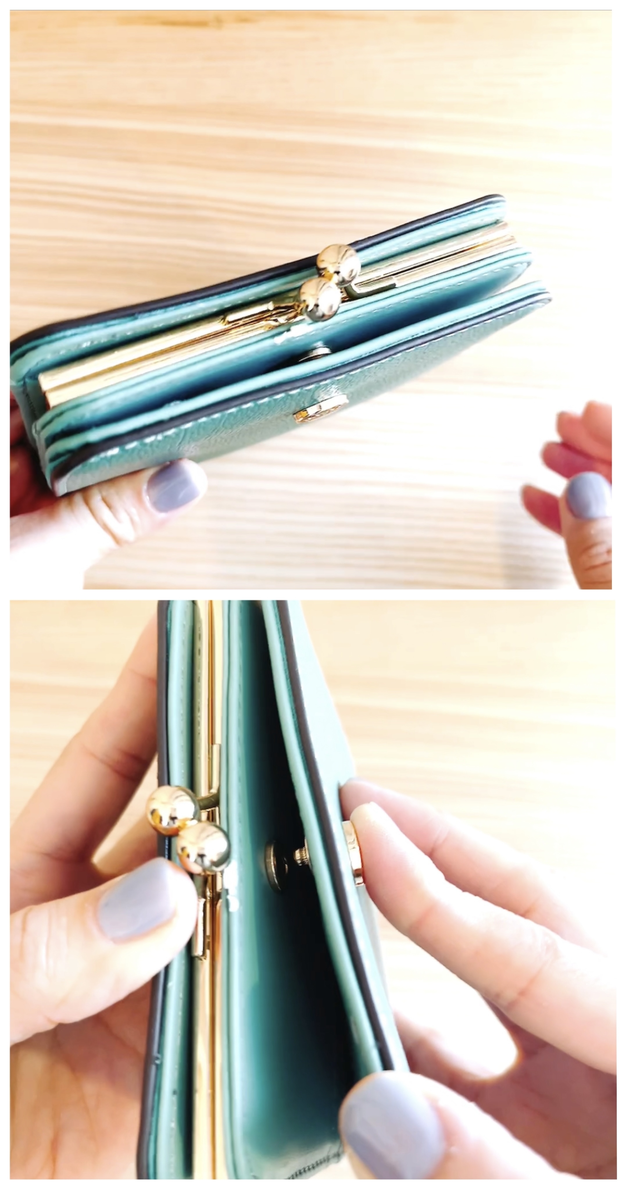 しまむらのおすすめ小物「防汚 二つ折りガマ財布」