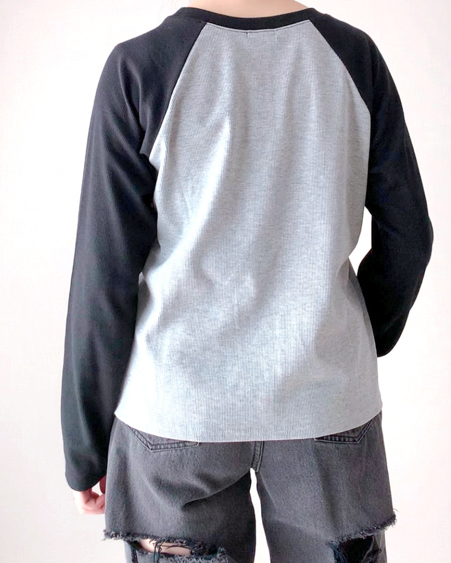 しまむらのオススメファッション「テレコラグランロンT」