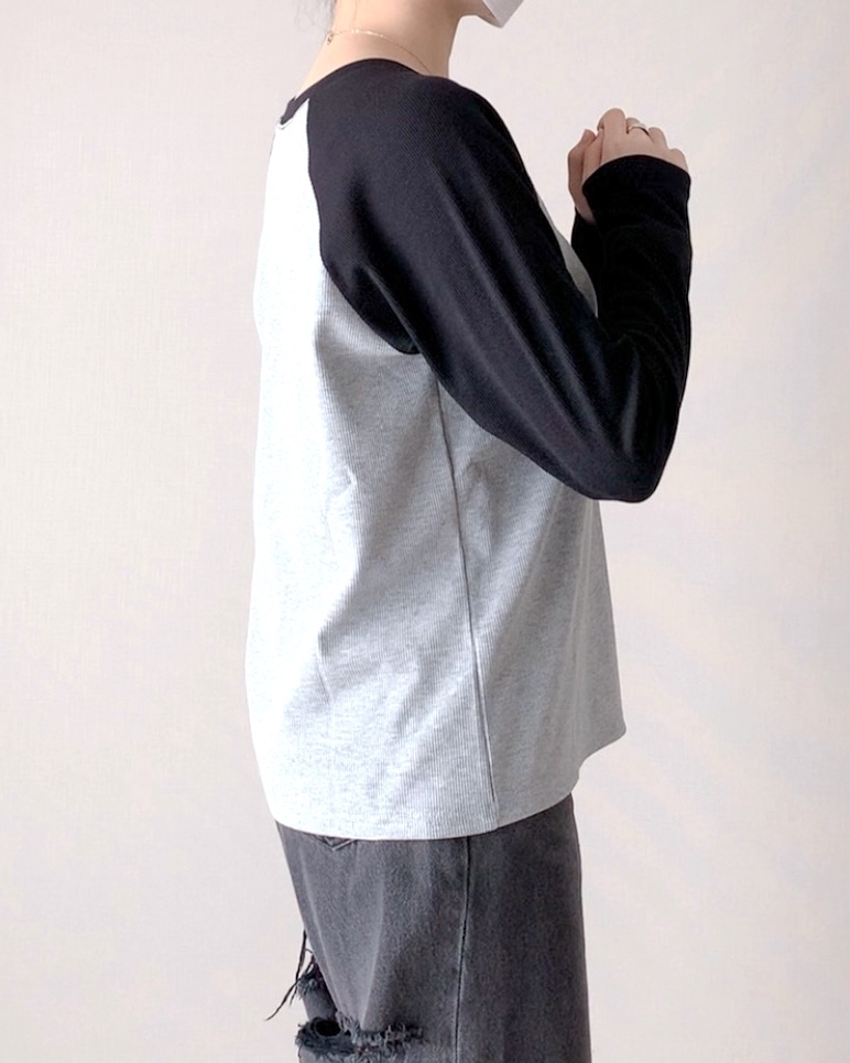 しまむらのオススメファッション「テレコラグランロンT」