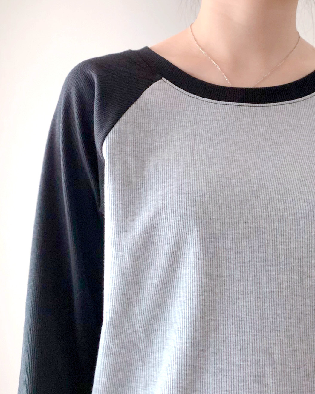 しまむらのオススメファッション「テレコラグランロンT」