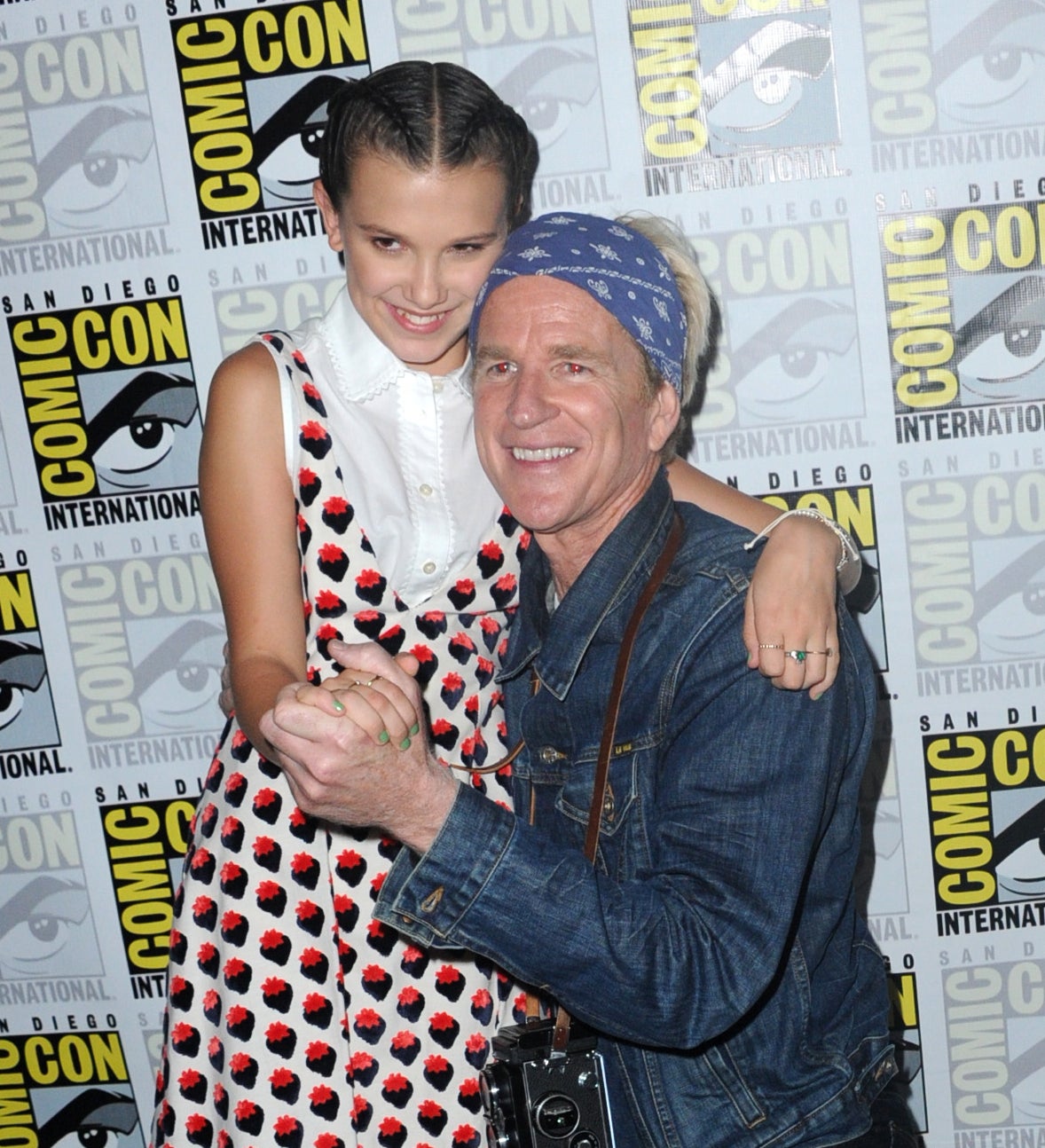 Millie Bobby Brown and Matthew Modine at Comic-Con International 2017