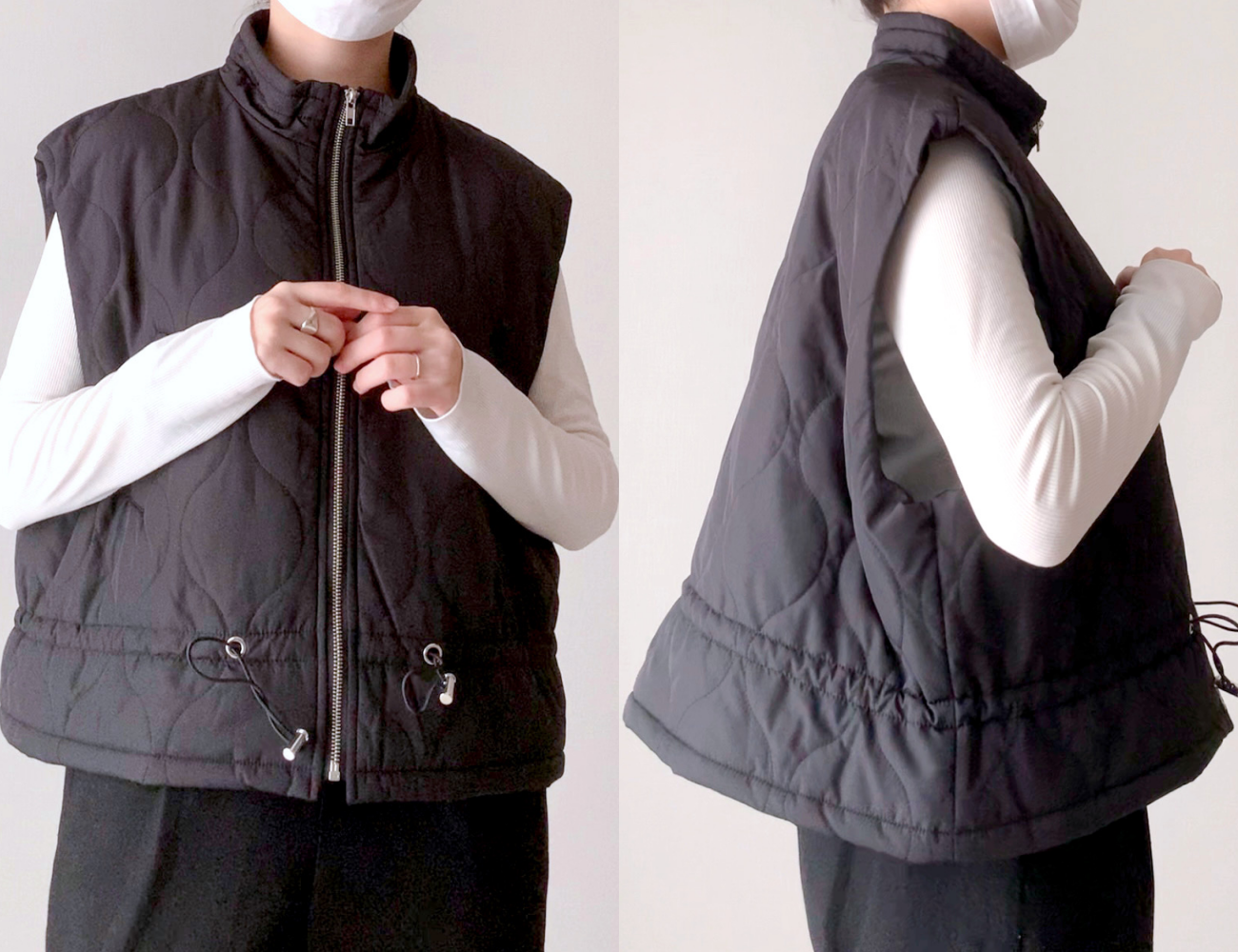 しまむらのおすすめファッションアイテム「ナカワタショートベスト」