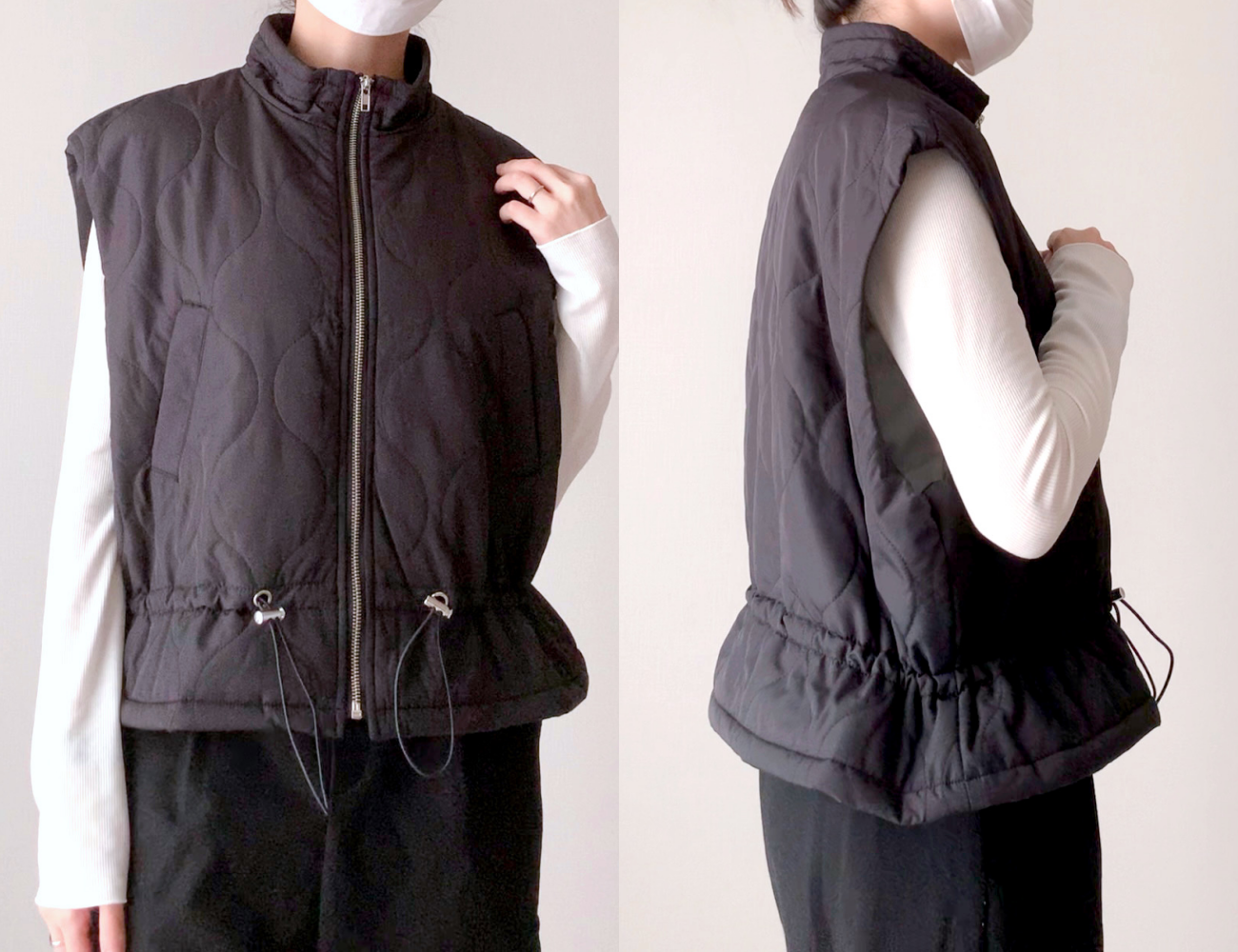 しまむらのおすすめファッションアイテム「ナカワタショートベスト」