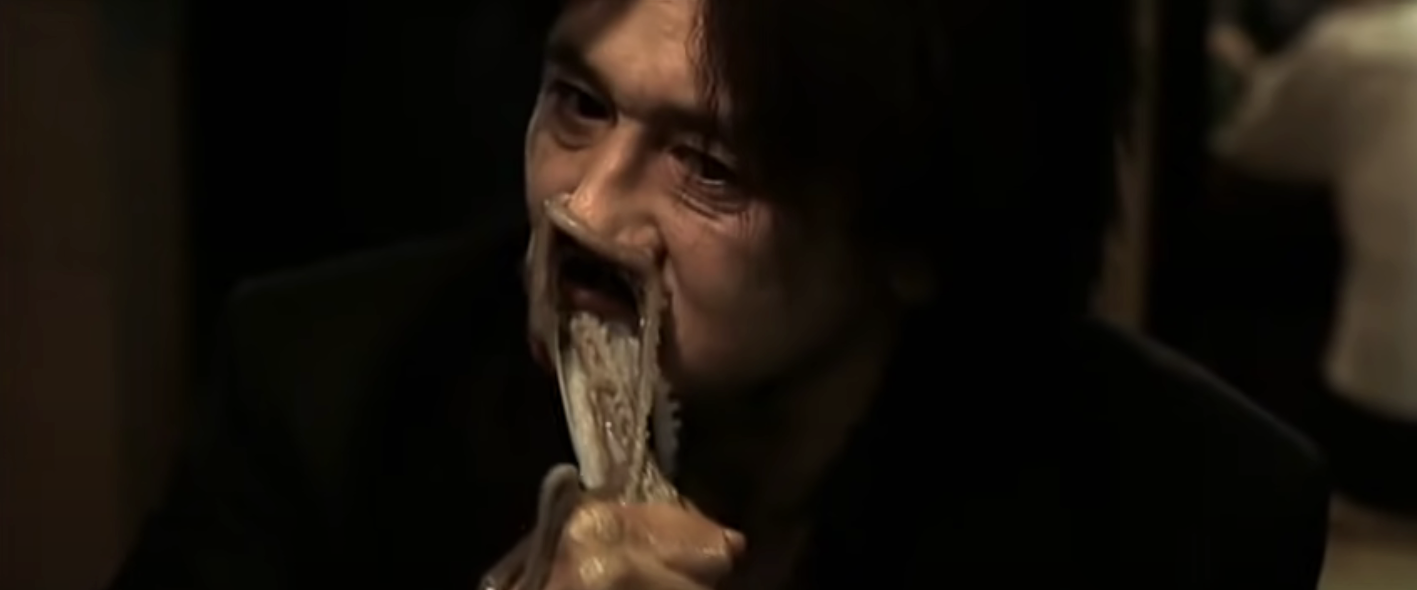 In the scene from the movie, Choi Min-sik eats an octopus as it clings to his face
