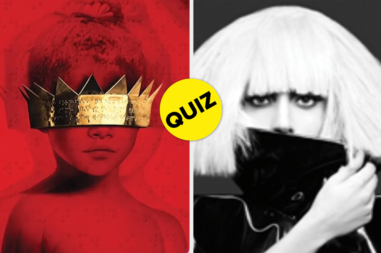 Split image: Left portrays a person with a crown, right shows person holding a book in front of face, labeled "QUIZ"