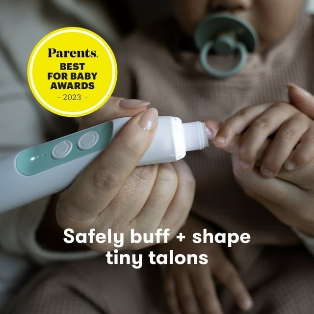 Adult uses a baby nail buffer on an infant&#x27;s nails, awarded &#x27;Parents Best for Baby 2023&#x27;