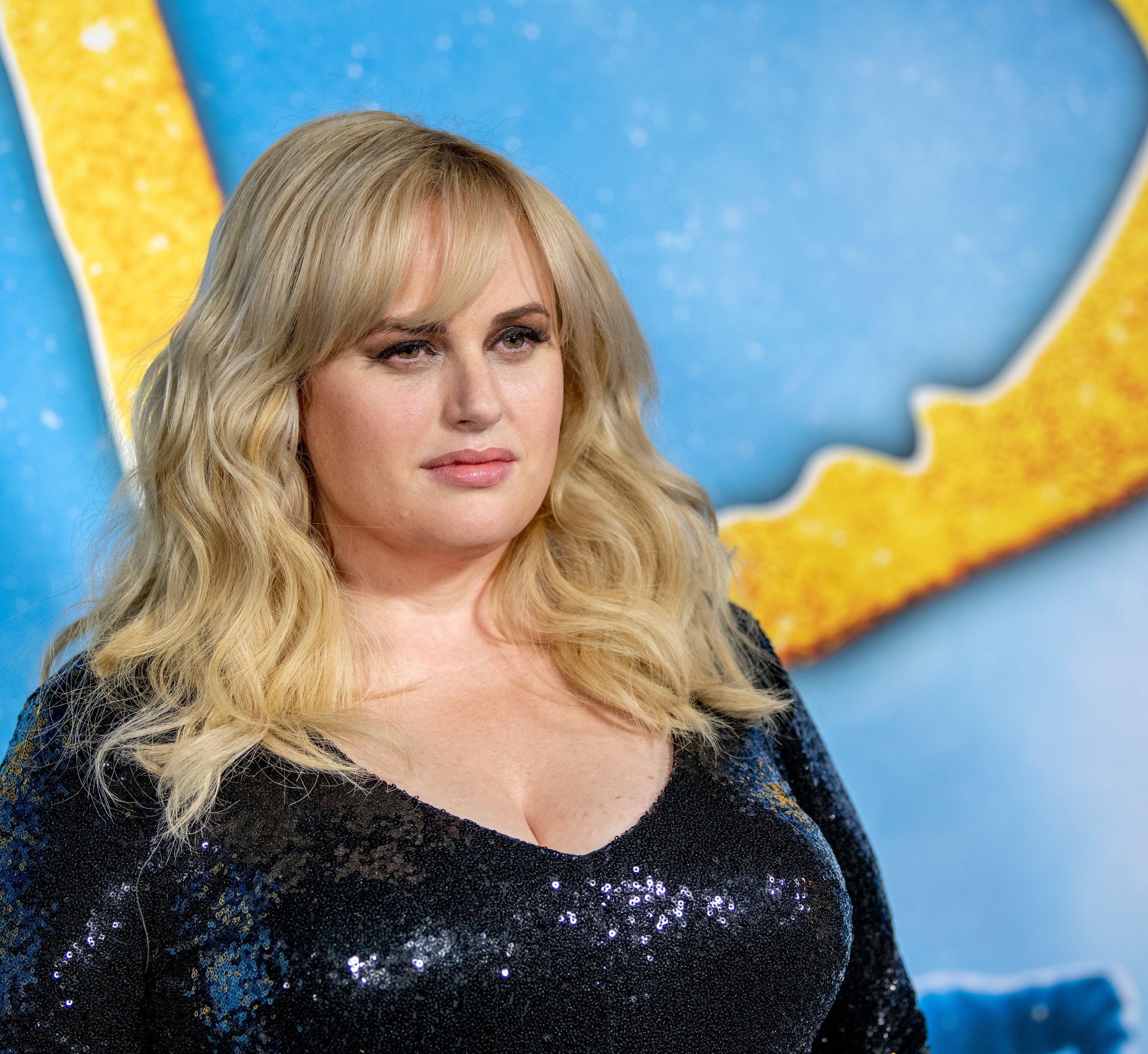 Rebel Wilson in a sequined outfit at a film event