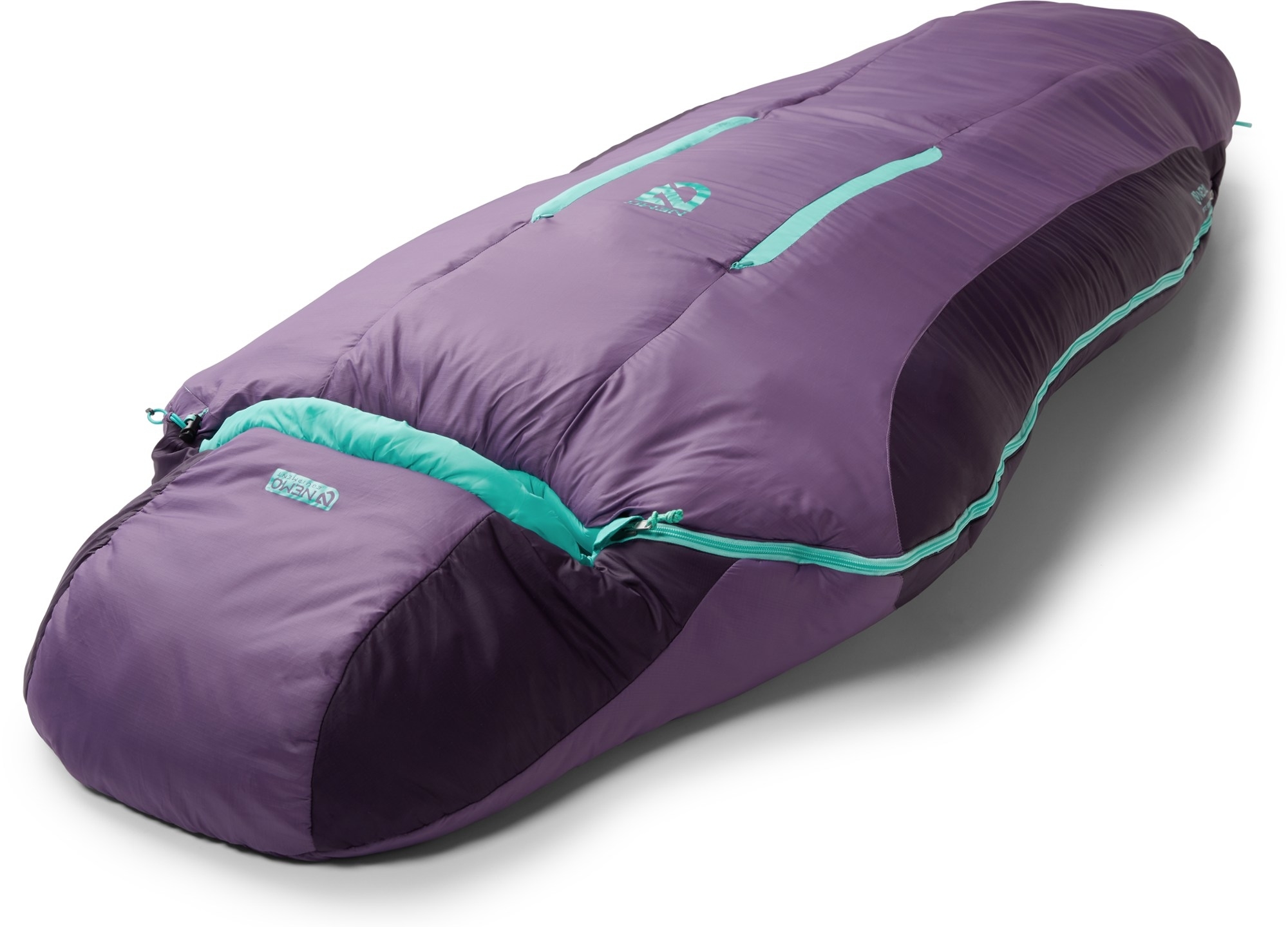 Mummy-style sleeping bag designed for warmth, with a zipper closure