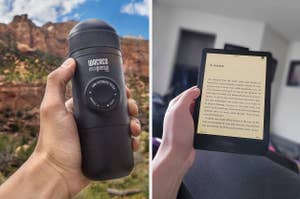 The portable espresso maker and the waterproof Kindle