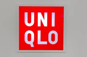 Sign with the logo of clothing retailer UNIQLO