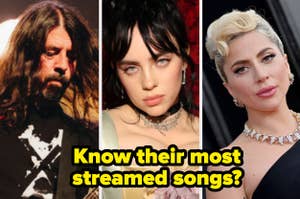 Three musicians with the query about their most streamed songs