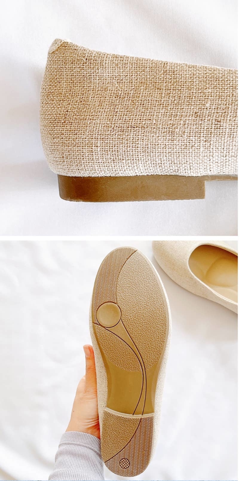 無印のおすすめアイテム「疲れにくい 撥水リネン混フラットシューズ」