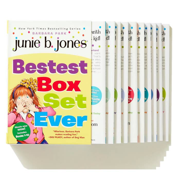 Collection of "Junie B. Jones" books by Barbara Park displayed in a boxed set