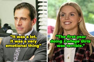 Michael Scott and Reese Witherspoon with quotes from "The Office" and "Legally Blonde" series