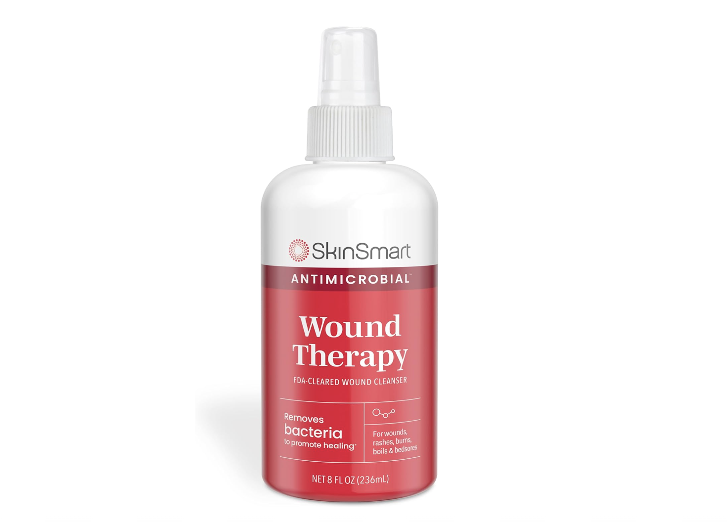 SkinSmart Antimicrobial Wound Therapy spray bottle, for skin cleansing and bacteria removal