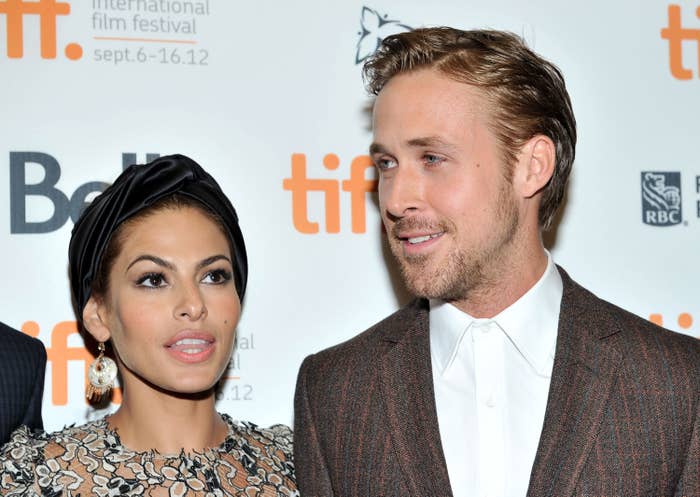 Eva Mendez and Ryan Gosling on the red carpet