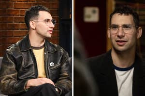 Jack Antonoff speaks in an interview vs Jack Antonoff sits for an interview