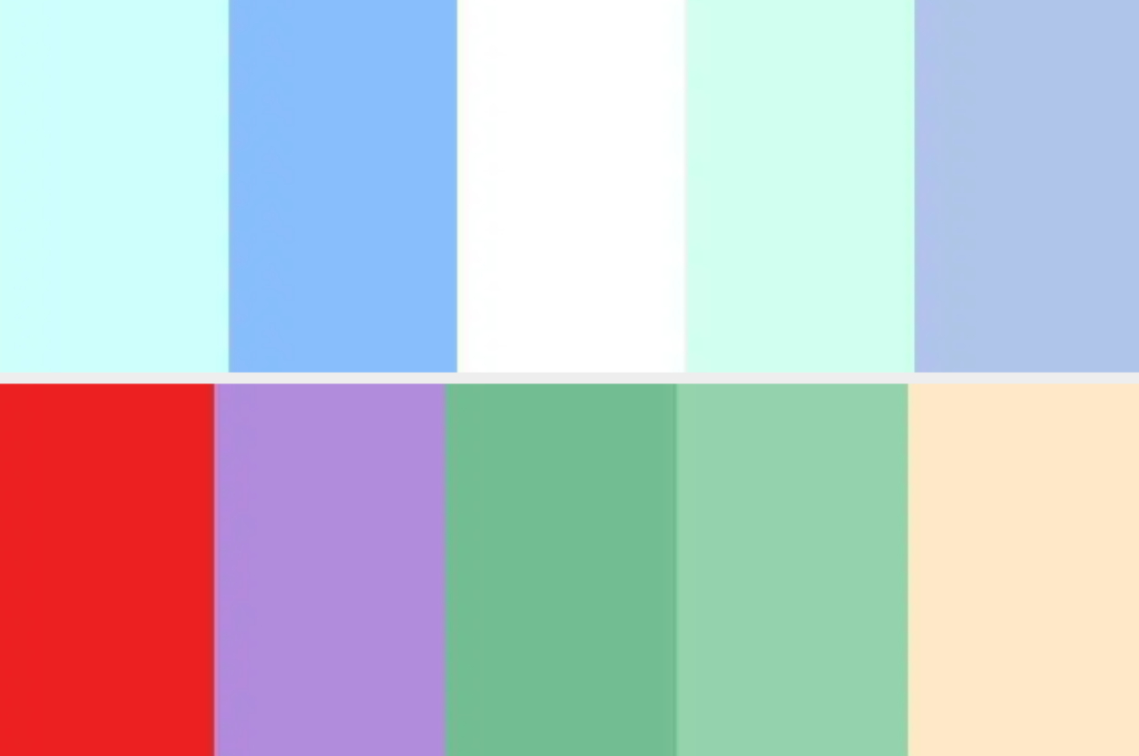 Graphic with eight colored blocks arranged in two rows as a background pattern