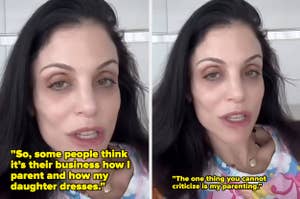 Bethenny Frankel rants on her phone about criticism of her daughter's style