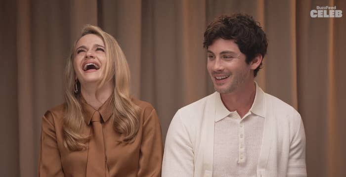 The two actors laughing during a BuzzFeed Celeb interview