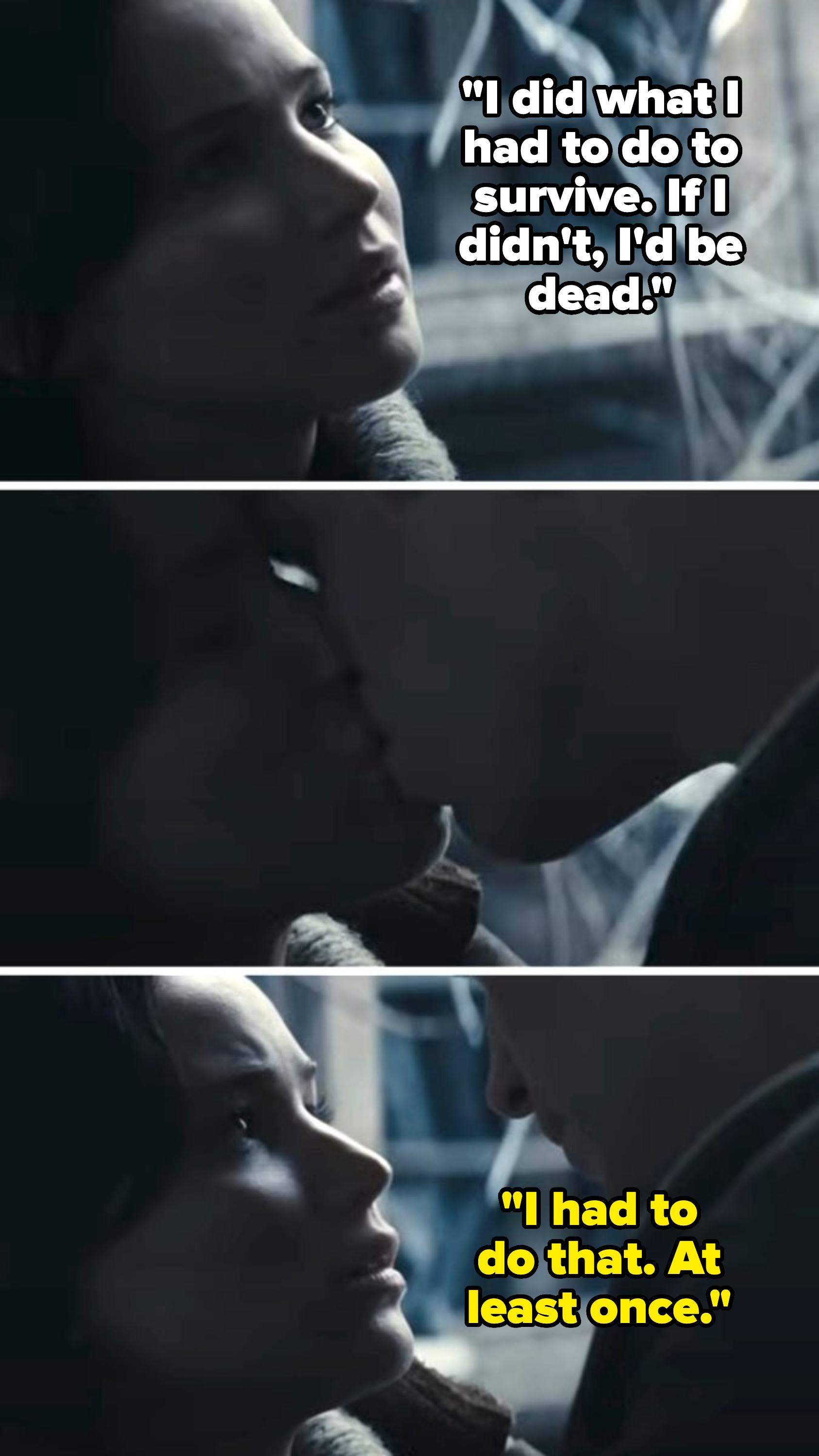the two kissing in a scene