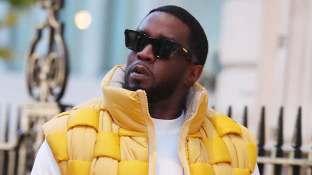 Diddy in a puffy yellow jacket