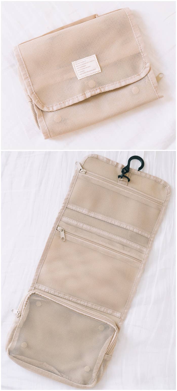 3COINS(スリーコインズ)のおすすめのポーチ「メッシュ3段吊り下げポーチ」