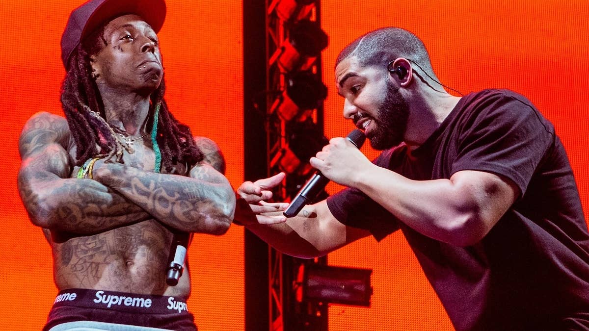 Weezy showed up as a special guest at Drizzy's It’s All a Blur – Big as the What? Tour in Florida, and now people are wondering if it's "normal that rappers have teleprompters with their lyrics."
