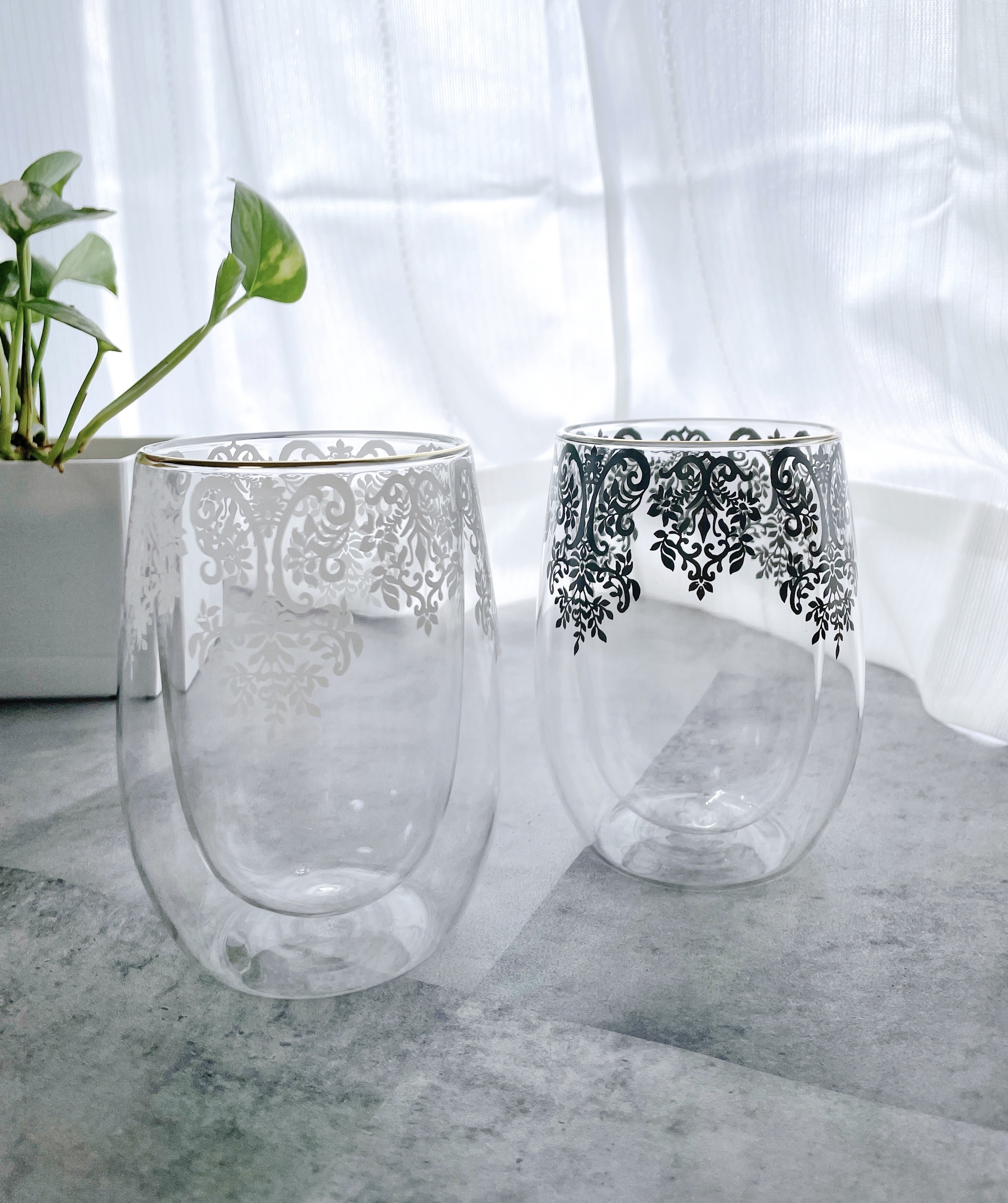 Francfranc(フランフラン)のおすすめのグラス「アラベスク ダブルウォールグラス(2個セット)」