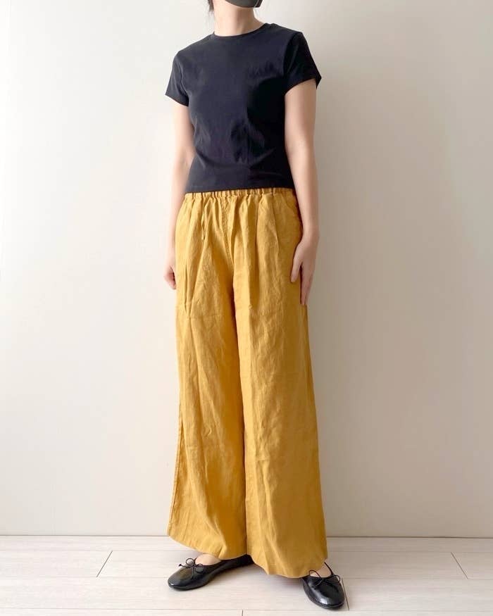 無印良品のおすすめファッションアイテム「婦人 リネンイージーワイドパンツ」