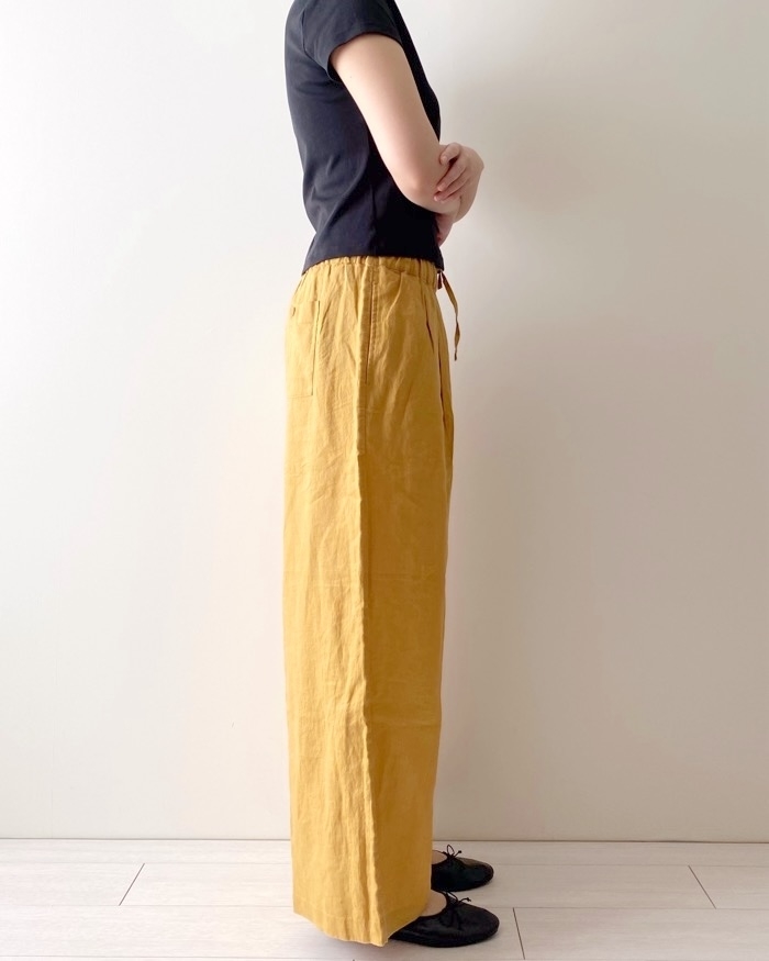 無印良品のおすすめファッションアイテム「婦人 リネンイージーワイドパンツ」