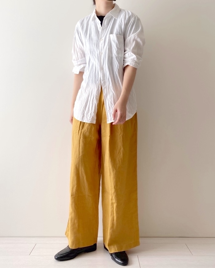 無印良品のおすすめファッションアイテム「婦人 リネンイージーワイドパンツ」