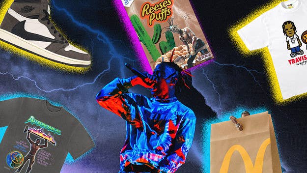 A timeline of Travis Scott's collaborations, including Nike, McDonald's, Dior, and many more.