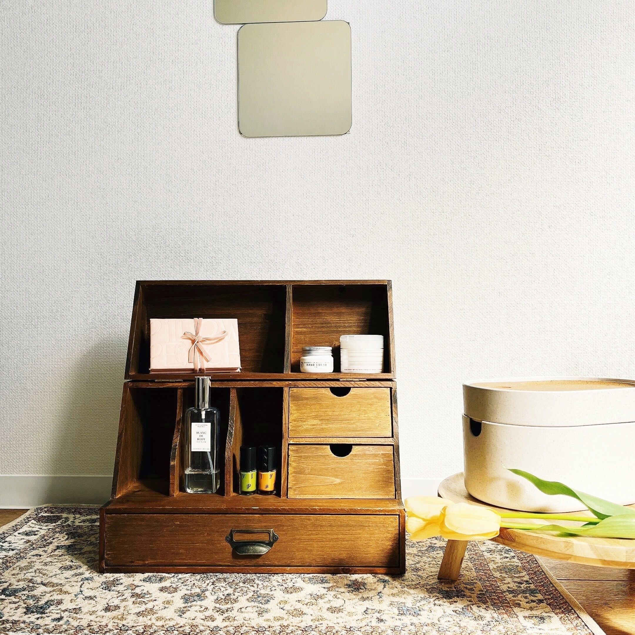 サリュのおすすめ収納アイテム「リサイクルウッドツールトランク」