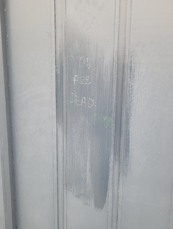 Condensation on a window with &quot;I love Dad&quot; written by finger