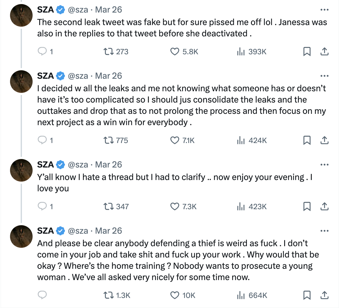 SZA addresses social media rumors and critiques about her appearance, expressing frustration and seeking understanding from her audience