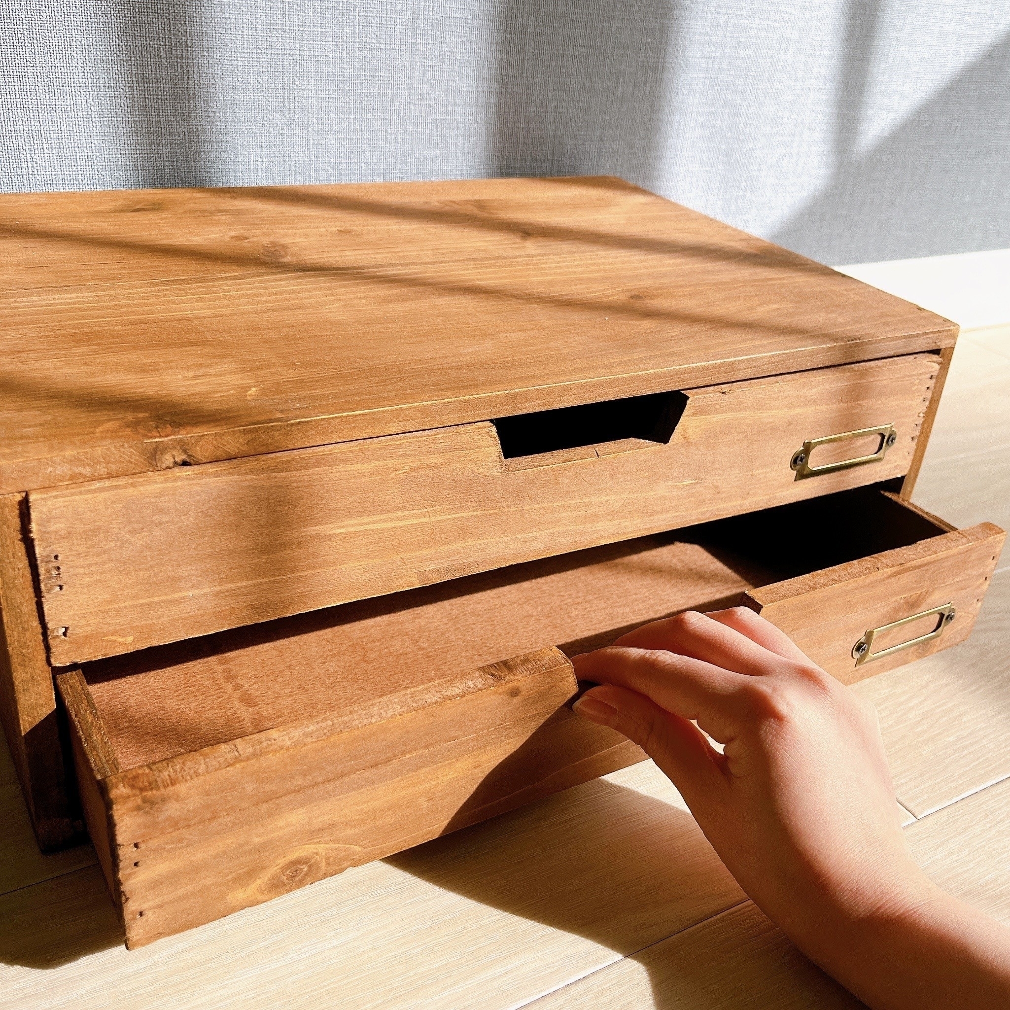 salut!(サリュ)のおすすめアンティーク風インテリア雑貨「アルブル2段ドロワーボックス」