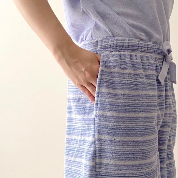 GUのおすすめルームウェア「ソフトパイルラウンジセット（半袖&amp;amp;ショートパンツ）」