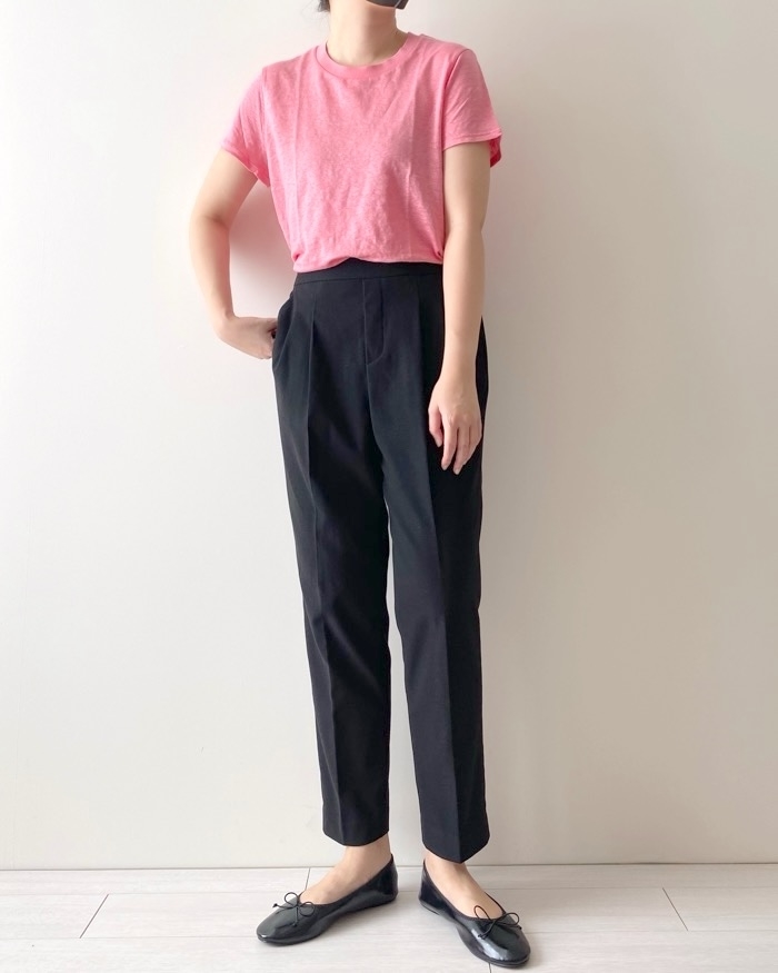 ユニクロのおすすめファッションアイテム「リネンクルーネックT（半袖）」