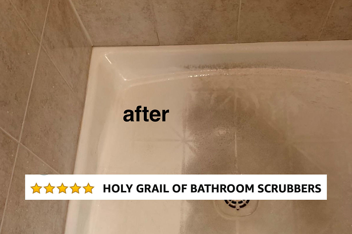 reviewer photo of before and after tub was cleaned