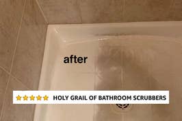 reviewer photo of before and after tub was cleaned
