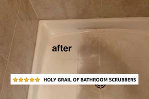 reviewer photo of before and after tub was cleaned