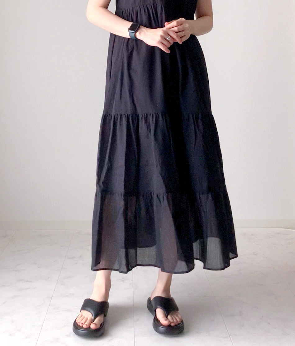 ユニクロのおすすめファッションアイテム「クリンクルコットンキャミソールワンピース(丈標準113.5~124cm)」