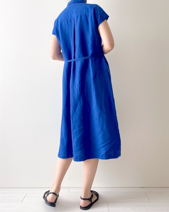 ユニクロのおすすめファッションアイテム「リネンブレンドシャツワンピース（半袖）」