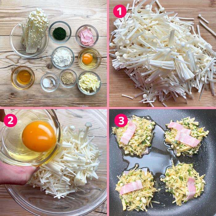 調理工程を示す4枚の画像。