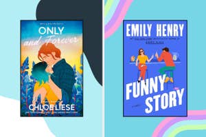 Two book covers side by side, "Only and Forever" by Chloe Liese and "Funny Story" by Emily Henry, featuring illustrated couples