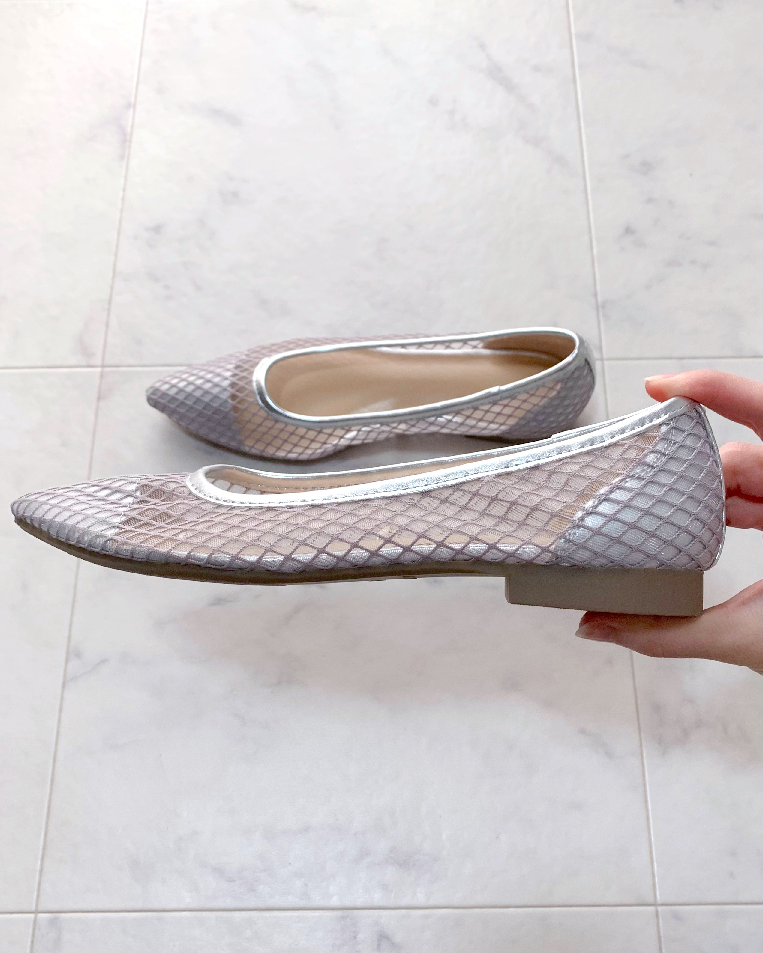 GUのおすすめファッションアイテム「チュールフラットシューズ」