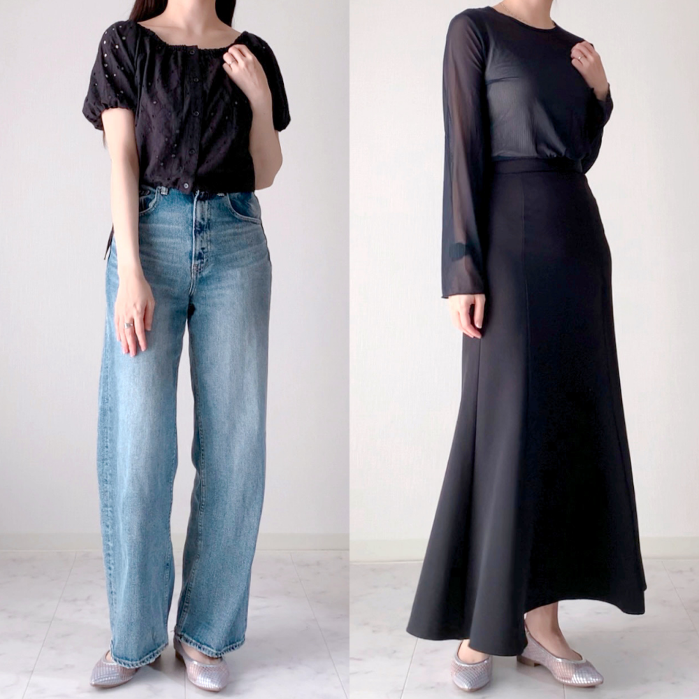 GUのおすすめファッションアイテム「チュールフラットシューズ」