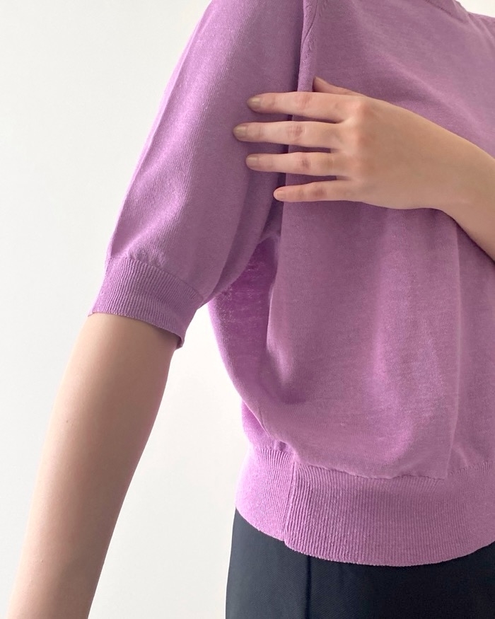 無印良品のおすすめファッションアイテム「婦人 ＵＶカットヘンプ混クルーネック五分袖セーター」